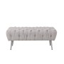 Panca Home ESPRIT Grigio Argentato Poliestere Metallo 103 x 46 x 42 cm