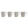 Set di 4 Tazze Mug Home ESPRIT Bianco Beige Gres 360 ml 9 x 7 x 10,6 cm