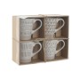 Set di 4 Tazze Mug Home ESPRIT Bianco Beige Gres 360 ml 9 x 7 x 10,6 cm