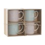 Set di 4 Tazze Mug Home ESPRIT Azzurro Rosa Gres 355 ml 9,7 x 7 x 9,2 cm