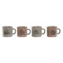 Set di Tazze da Caffè Home ESPRIT Azzurro Rosa Gres 180 ml 4 Pezzi