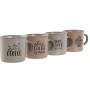 Set di Tazze da Caffè Home ESPRIT Azzurro Rosa Gres 180 ml 4 Pezzi