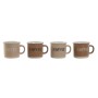 Set di Tazze da Caffè Home ESPRIT Marrone Gres 180 ml 4 Pezzi