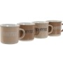 Set di Tazze da Caffè Home ESPRIT Marrone Gres 180 ml 4 Pezzi