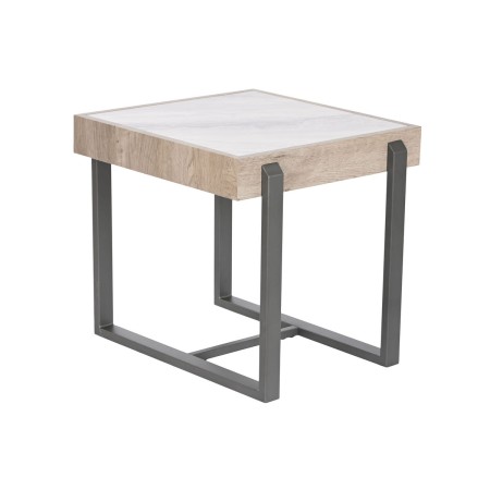 Tavolo aggiuntivo Home ESPRIT Bianco Grigio Naturale Metallo 50 x 50 x 50 cm