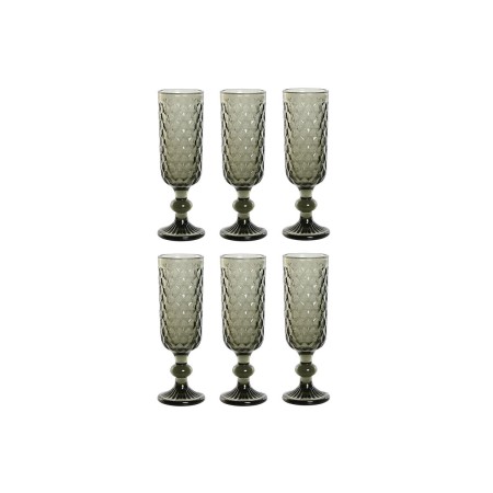 Set di Bicchieri Home ESPRIT Grigio Cristallo 150 ml (6 Unità)