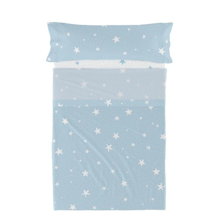 Set di Lenzuola HappyFriday Basic Kids Little star Azzurro Singolo 2 Pezzi