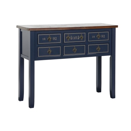 Console Home ESPRIT Marrone Blu Marino Legno di paulownia 103 x 35 x 80 cm