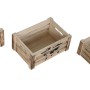 Set di Scatole Decorative Home ESPRIT Marrone Nero Legno di paulownia Mappamondo 39 x 28 x 14,5 cm (5 Pezzi)