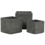 Set di vasi da fiori Home ESPRIT Grigio scuro Fibra di Vetro Magnesio 44,5 x 44,5 x 43 cm (3 Unità)