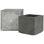 Set di vasi da fiori Home ESPRIT Grigio scuro Fibra di Vetro Magnesio 44,5 x 44,5 x 43 cm (3 Unità)