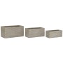 Vaso rettangolare da Balcone Home ESPRIT Beige Magnesio 74,5 x 37,5 x 37,5 cm