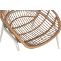 Set Tavolo con 3 Sedie Home ESPRIT Bianco Nero Beige Metallo Cristallo rattan sintetico 130 x 76 x 83 cm