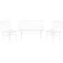 Set Tavolo con 3 Sedie Home ESPRIT Bianco Metallo 115 x 53 x 83 cm