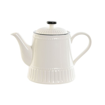 Teiera Home ESPRIT Bianco Nero Porcellana 1 L