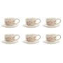 Set di 6 Tazze con Piatto Home ESPRIT Giallo Bianco Rosa Lilla Metallo Dolomite 180 ml