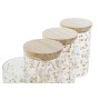 Barattolo DKD Home Decor Bambù Vetro Borosilicato Shabby Chic 1 L 10 x 10 x 17 cm (4 Unità)