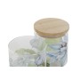 Barattolo DKD Home Decor Azzurro Bianco Verde Naturale Silicone Bambù Vetro Borosilicato 700 ml 10 x 10 x 13 cm (2 Unità)