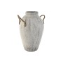 Vaso Home ESPRIT Bianco Metallo Corda 25,5 x 25,5 x 41 cm