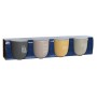 Set di 4 Tazze Mug Home ESPRIT Giallo Beige Grigio Rosa Porcellana 410 ml 13 x 9 x 9,4 cm