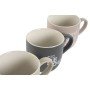 Set di 4 Tazze Mug Home ESPRIT Giallo Beige Grigio Rosa Porcellana 410 ml 13 x 9 x 9,4 cm