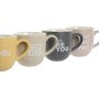 Set di 4 Tazze Mug Home ESPRIT Giallo Beige Grigio Rosa Porcellana 410 ml 13 x 9 x 9,4 cm