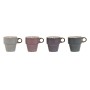 Set di 4 Tazze Mug Home ESPRIT Azzurro Bianco Grigio Rosso Granato Metallo Gres 12 x 12 x 21,5 cm