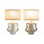 Lampada da tavolo Home ESPRIT Bianco Beige Gres 40 W 220 V 22 x 22 x 34 cm (2 Unità)