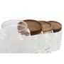 Set di 4 Barattoli Home ESPRIT Naturale Acacia Vetro Borosilicato 1 L 1,3 L 1,7 L 10 x 10 x 29,5 cm