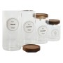 Set di 4 Barattoli Home ESPRIT Naturale Acacia Vetro Borosilicato 1 L 1,3 L 1,7 L 10 x 10 x 29,5 cm