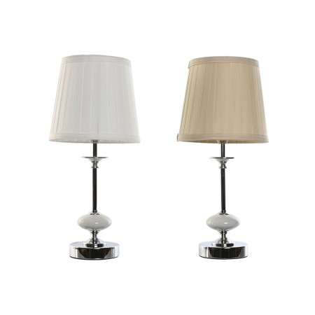 Lampada da tavolo Home ESPRIT Bianco Beige Metallo Porcellana 25 W 220 V 20 x 20 x 44 cm (2 Unità)