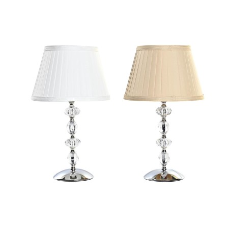 Lampada da tavolo Home ESPRIT Bianco Beige Metallo Cristallo 25 x 25 x 42 cm (2 Unità)