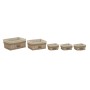 Set di Cestini Home ESPRIT Marrone Naturale 48 x 40 x 22 cm (5 Pezzi)