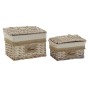 Set di Cestini Home ESPRIT Marrone Naturale 36 x 27 x 25 cm (2 Pezzi)