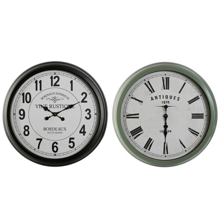 Orologio da Parete Home ESPRIT Nero Verde Metallo Cristallo 70 x 9 x 70 cm (2 Unità)