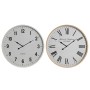 Orologio da Parete Home ESPRIT Bianco Cristallo Legno MDF 53 x 6 x 53 cm (2 Unità)