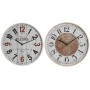 Orologio da Parete Home ESPRIT Bianco Cristallo Legno MDF 40 x 4,5 x 40 cm (2 Unità)