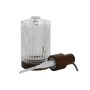 Dispenser di Sapone Home ESPRIT Marrone Trasparente Alluminio Cristallo Acacia 8 x 7,5 x 18,5 cm