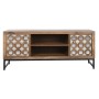 Mobile TV Home ESPRIT Marrone Nero Argentato Legno di mango Specchio 130 x 40 x 55,5 cm