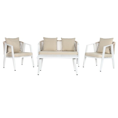 Set Tavolo con 3 Sedie Home ESPRIT Bianco Acciaio 123 x 66 x 72 cm