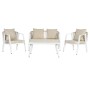 Set Tavolo con 3 Sedie Home ESPRIT Bianco Acciaio 123 x 66 x 72 cm