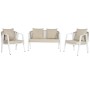 Set Tavolo con 3 Sedie Home ESPRIT Bianco Acciaio 123 x 66 x 72 cm