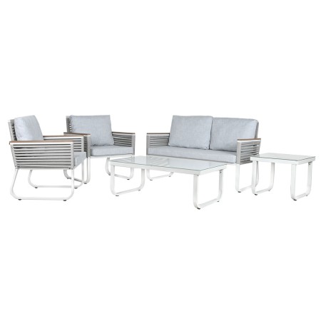 Set Tavolo con 3 Sedie Home ESPRIT Grigio Acciaio Policarbonato 128 x 69 x 79 cm