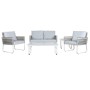 Set Tavolo con 3 Sedie Home ESPRIT Grigio Acciaio Policarbonato 128 x 69 x 79 cm