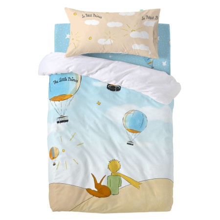 Set di copripiumino HappyFriday Le Petit Prince Montgolfiere Multicolore Culla Neonato 2 Pezzi