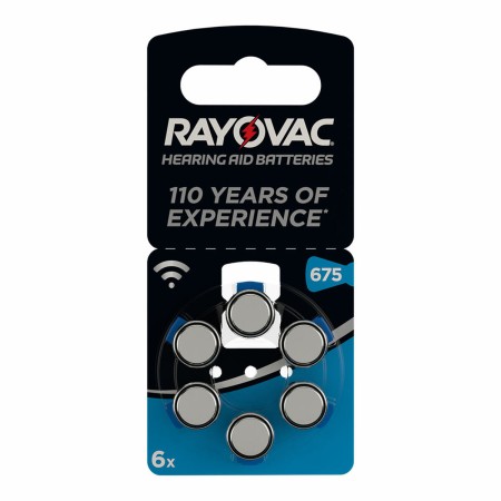 Batterie a Bottone a Litio Rayovac Compatibile con apparecchi acustici ZA675 1,4 V (6 Unità)