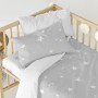 Lenzuolo con angoli HappyFriday BASIC KIDS Bianco Grigio 70 x 140 x 14 cm Stelle