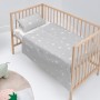 Set di Lenzuola HappyFriday Basic Kids Little star Grigio Culla Neonato 2 Pezzi