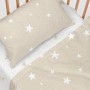 Set di Lenzuola HappyFriday Basic Kids Little star Beige Culla Neonato 2 Pezzi