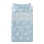 Set di Lenzuola HappyFriday Basic Kids Clouds Azzurro 2 Pezzi